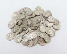 (100) U.S. Mercury Dimes