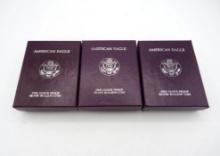 (3) U.S. American Eagle 1 Ounce Proof Silver Coins