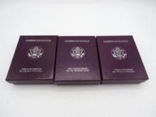 (3) U.S. American Eagle 1 Ounce Proof Silver Coins
