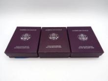 (3) U.S. American Eagle 1 Ounce Proof Silver Coins