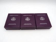 (3) U.S. American Eagle 1 Ounce Proof Silver Coins