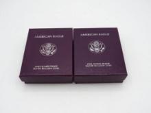 (2) U.S. American Eagle 1 Ounce Proof Silver Coins