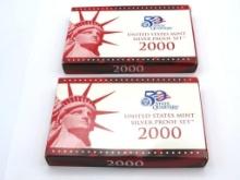 (2) 2000 U.S. Proof Silver Coin Sets
