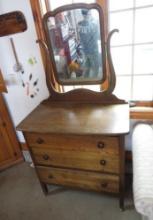 3-Drawer Chest of Drawers w/ Mirror