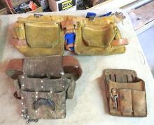 (3) Electricians & Carpenters Leather Tool Belts
