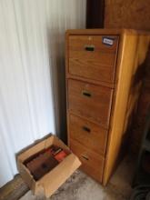 4-Drawer Wood Filing Cabinet w/ Key