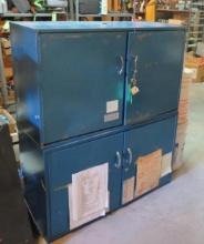(2) Metal Storage Cabinets W/ Contents