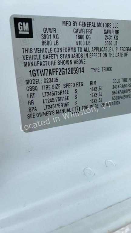 2016 GMC Savana 2500 V8, 4.8