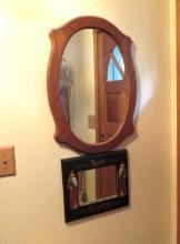 (2) Wood Framed Mirrors
