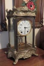Seth Thomas Metal & Glass Pendulum Clock