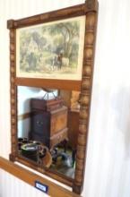 Currier & Ives Reproduction Lithograph Mirror