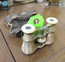 Mother of Pearl Opera Glasses w/Leather Case