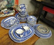 (37pcs.+/-) Blue Willow & Historical China