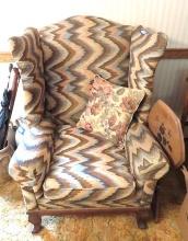 Chippendale Style Wood Upholstered Sitting Chair