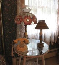 Wicker Side Table/ Lamp