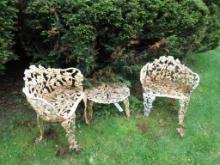 (3pcs.) Cast Iron Garden Chairs
