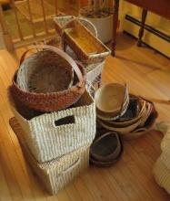 Asst. of Wood Weaved Baskets & Others