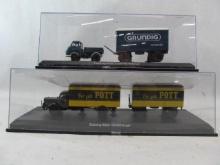 (2) Schuco Trucks w/ Trailers; Grundig, Pott