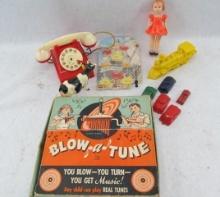 Asst. Plastic Toys, Whistle & "Blow A Tune"