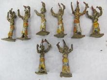 (8) Cast Brass 3" Masai Warriors