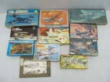 (10) Plastic Vintage Airplane Model Kits