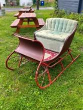 Antique Sleigh in Original Red Paint