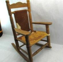 Cowhide Upholstered Child's Porch Rocker