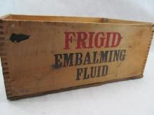 Frigid Embalming Fluid Advertising Wooden Box