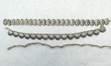 (3) Silver Necklaces, Mexican, Jewelart & Unmarked