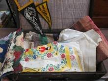 Suitcase of Fabric, Linens & Pennants