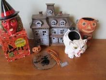 Asst. Halloween, Dept. 56 Cat, Shiny Brite Esmeralda, etc