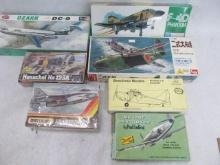 (7) Plastic Airplane Model Kits