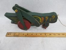 Antique Wooden Pull Toy of Grasshopper