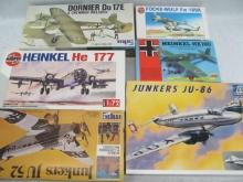 (6) Vintage Plastic Model Airplane Kits