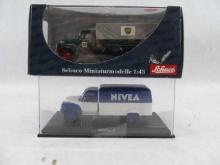 (2) Schuco Hanomag L28 Trucks; Nivea & BP