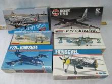 (6) Plastic Vintage Aircraft Model Kits