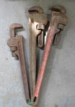 (3) Ridgid & Craftsman Pipe Wrenches