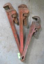 (3) Ridgid Pipe Wrenches