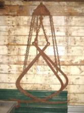 (2) Antique Barn Trolley Hay Forks