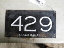 Antique Nassau Bahama Enamel License Plate