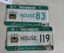 (2) VT House License Plates