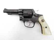 Engraved Llama Model XIII Double Action Revolver