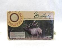 (20) Weatherby .338-378 Weatherby Cartridges