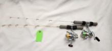 (2) HT Clear Ice Ice Fishing Rods