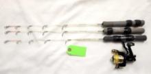 (3) HT Clear Ice Ice Fishing Rods