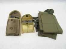 (6) M1 Carbine Magazines, (2) Canvas Pouches & (4) Bandoliers