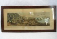 Antique Colored Engraving "Wild Duck Shooting"