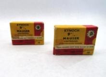 (2) Boxes of Kynoch 9mm Mauser Cartridges