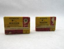 (2) Boxes of Kynoch 9mm Mauser Cartridges