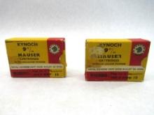 (2) Boxes of Kynoch 9mm Mauser Cartridges